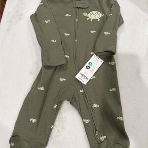 Carter's Olive Turtle Print Footie